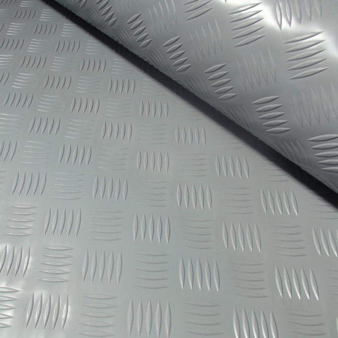 4x2mtr Grey Rubber Anti-Slip Chequered Van Floor Covering